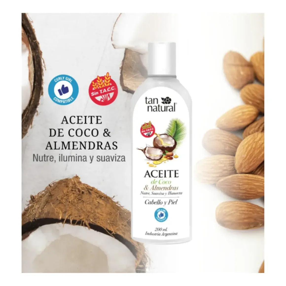 Aceite De Coco Para Cabello Y Piel Sin Tacc - Tan Natural