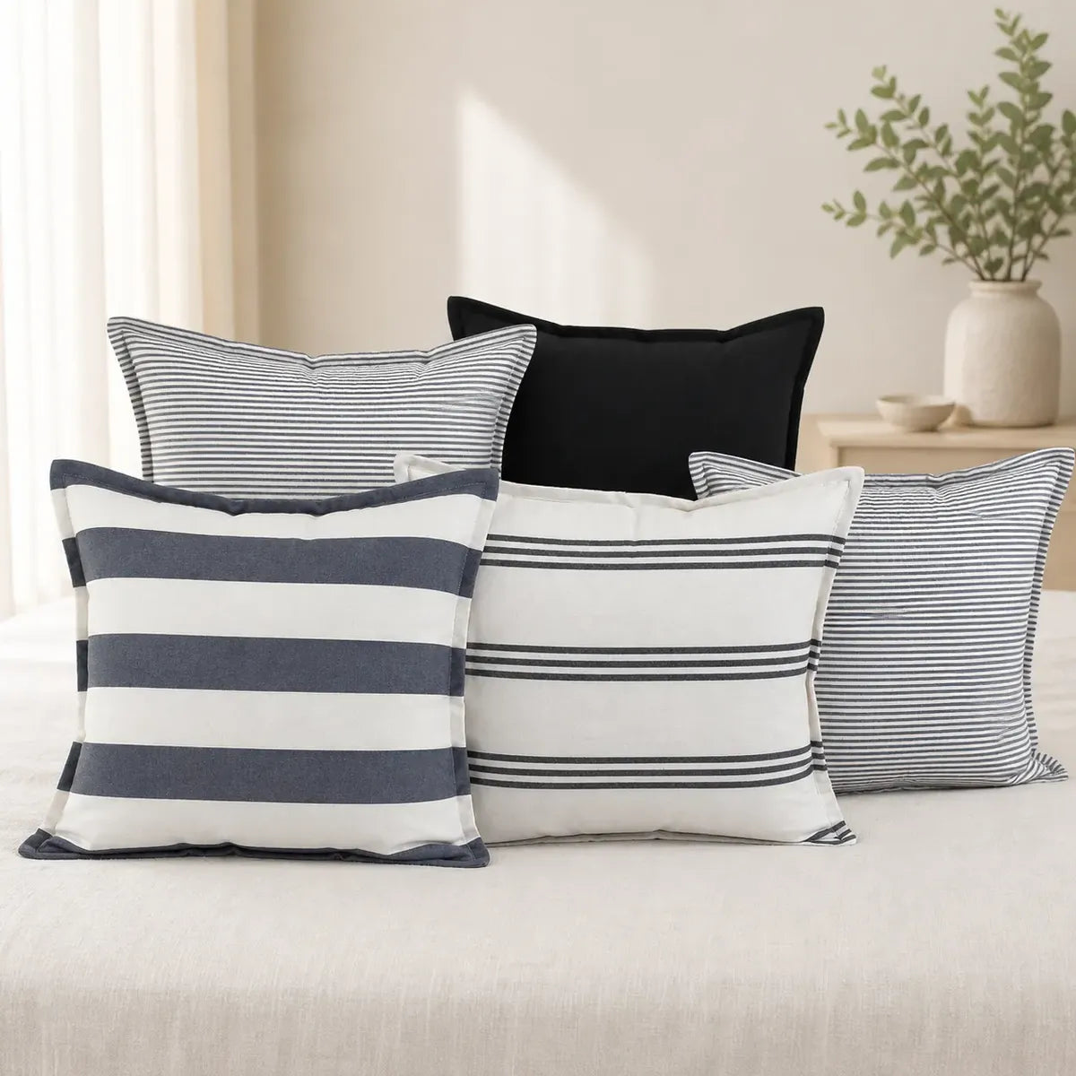 Almohadones Decorativos Tusor Set De 5 Varias Combinaciones