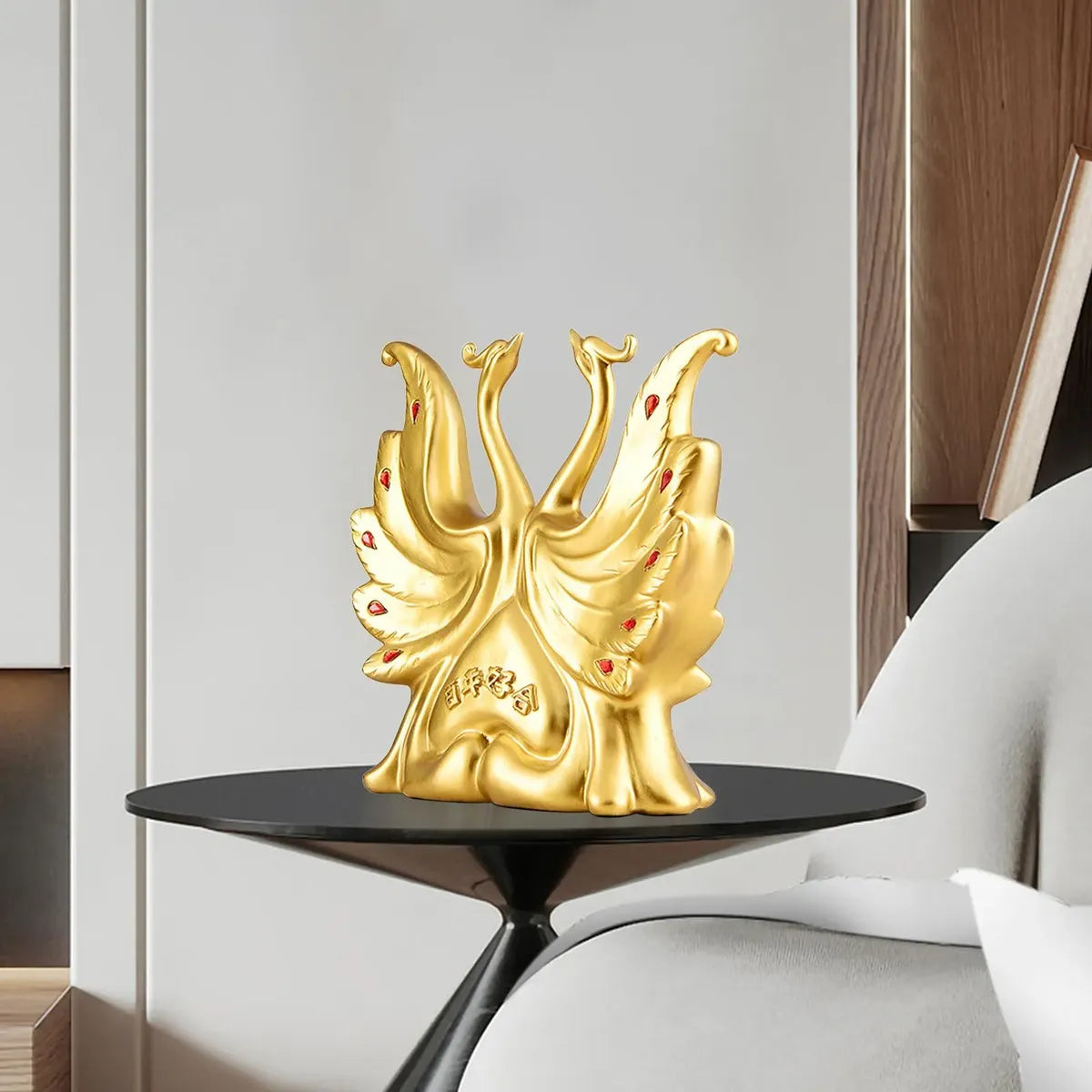 Pareja Moderna Cisne Estatua Estatuilla Escultura Arte
