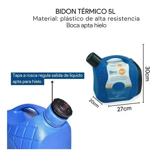 Bidon Termo Conservadora 5 Litros Camping Playa Color Azul
