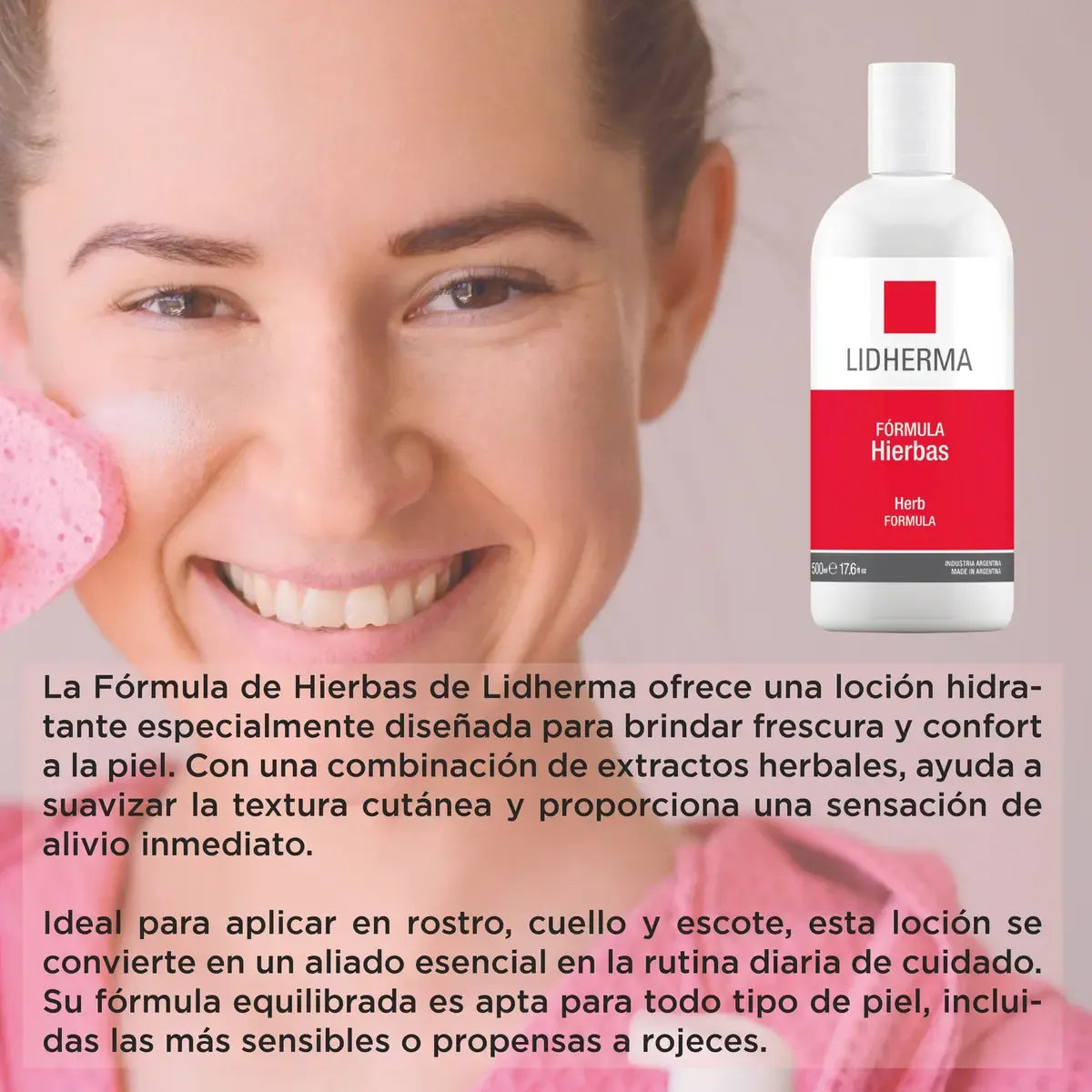Loción Hierbas Descongestiva Hidratante Tónica Lidherma Tipo de piel Seca,Normal,Mixta