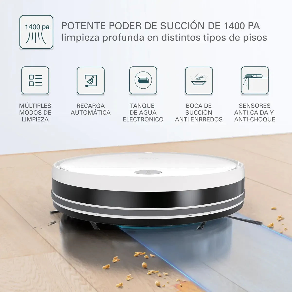 Aspiradora Robot Sansei Rvcs23pi 5 modos de limpieza Sensor Antichoque