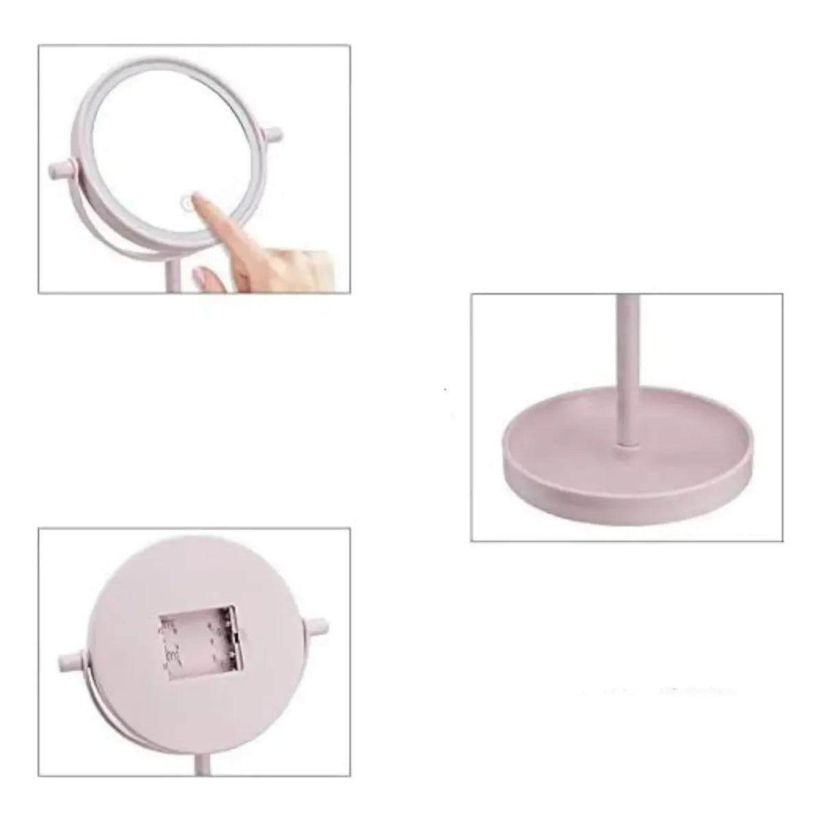 Espejo Maquillaje Aro Luz Led Personal Base Mesa Giratorio