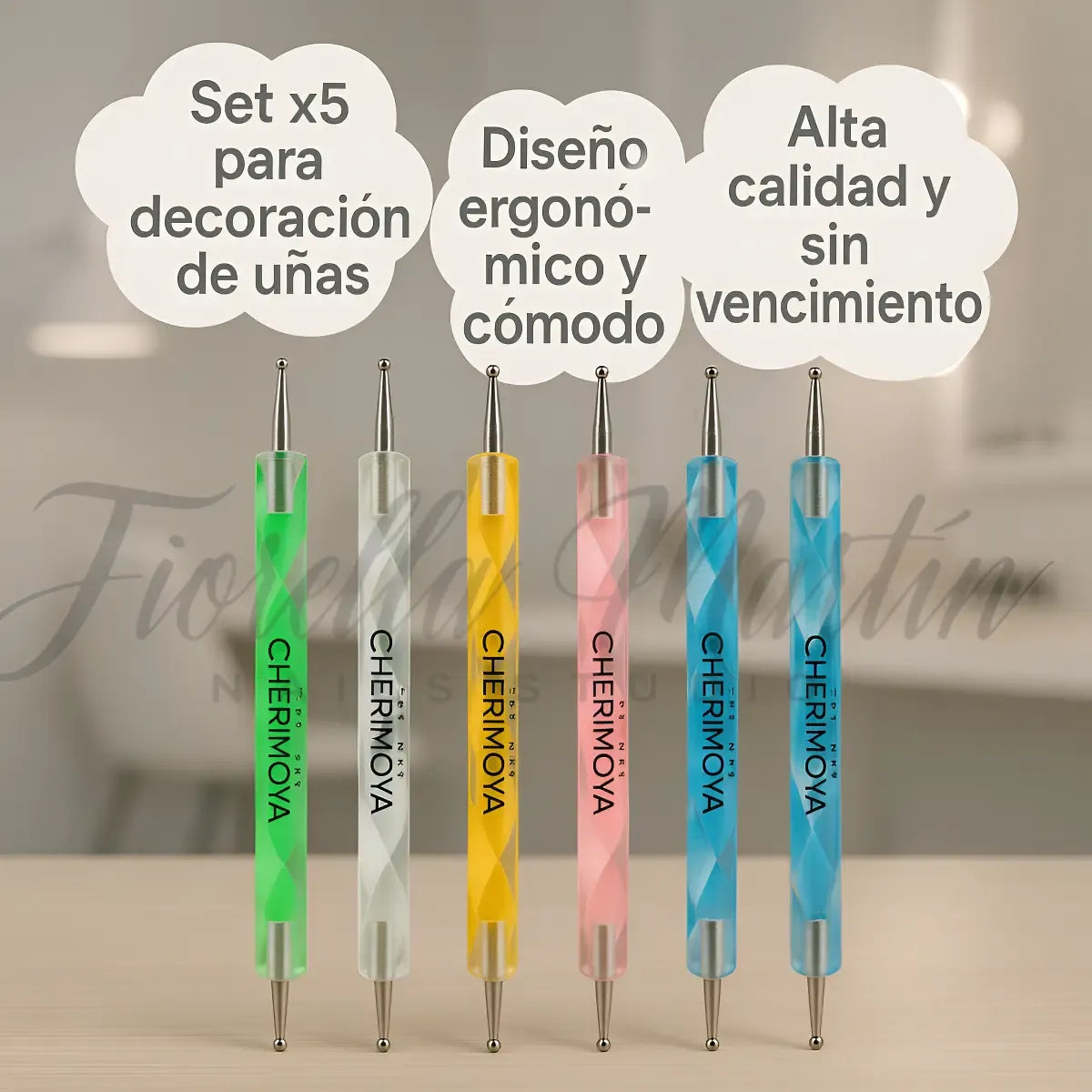 Dotting X 5 Unidades Manicuria Nails Art De Cherimoya
