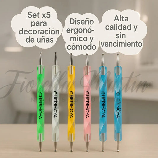 Dotting X 5 Unidades Manicuria Nails Art De Cherimoya