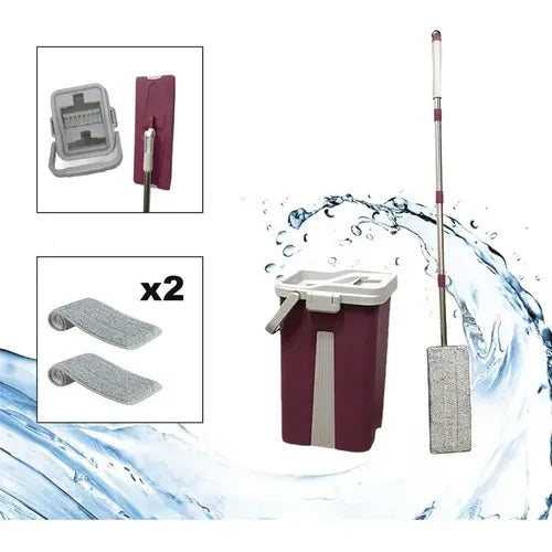 Mopa Plana Vertical Trapeador Balde Escurridor 2 Microfibra