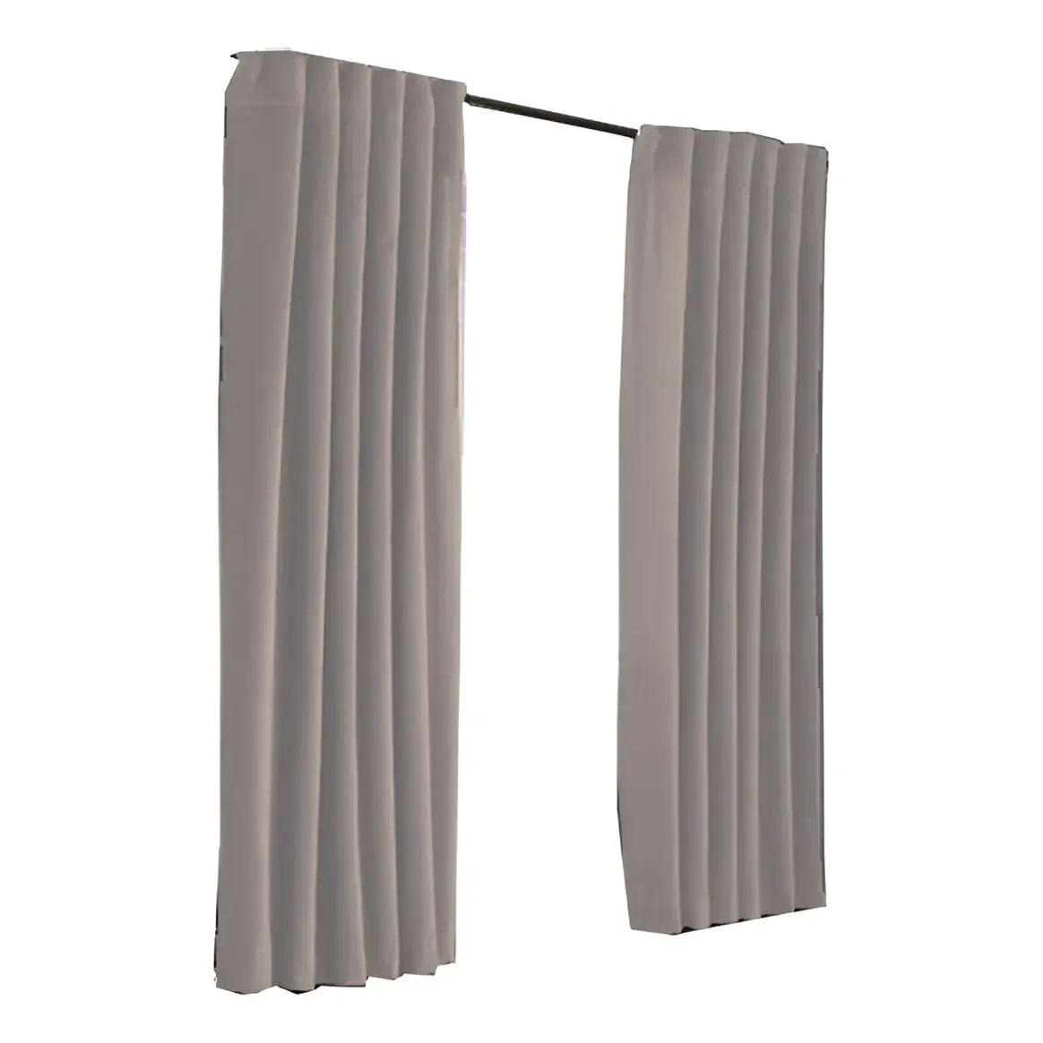 Jgo De Cortinas Blackout Textil 150cm Largo Presillas Oculta Color Natural