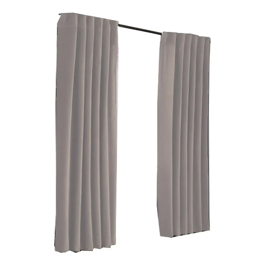 Jgo De Cortinas Blackout Textil 150cm Largo Presillas Oculta Color Natural