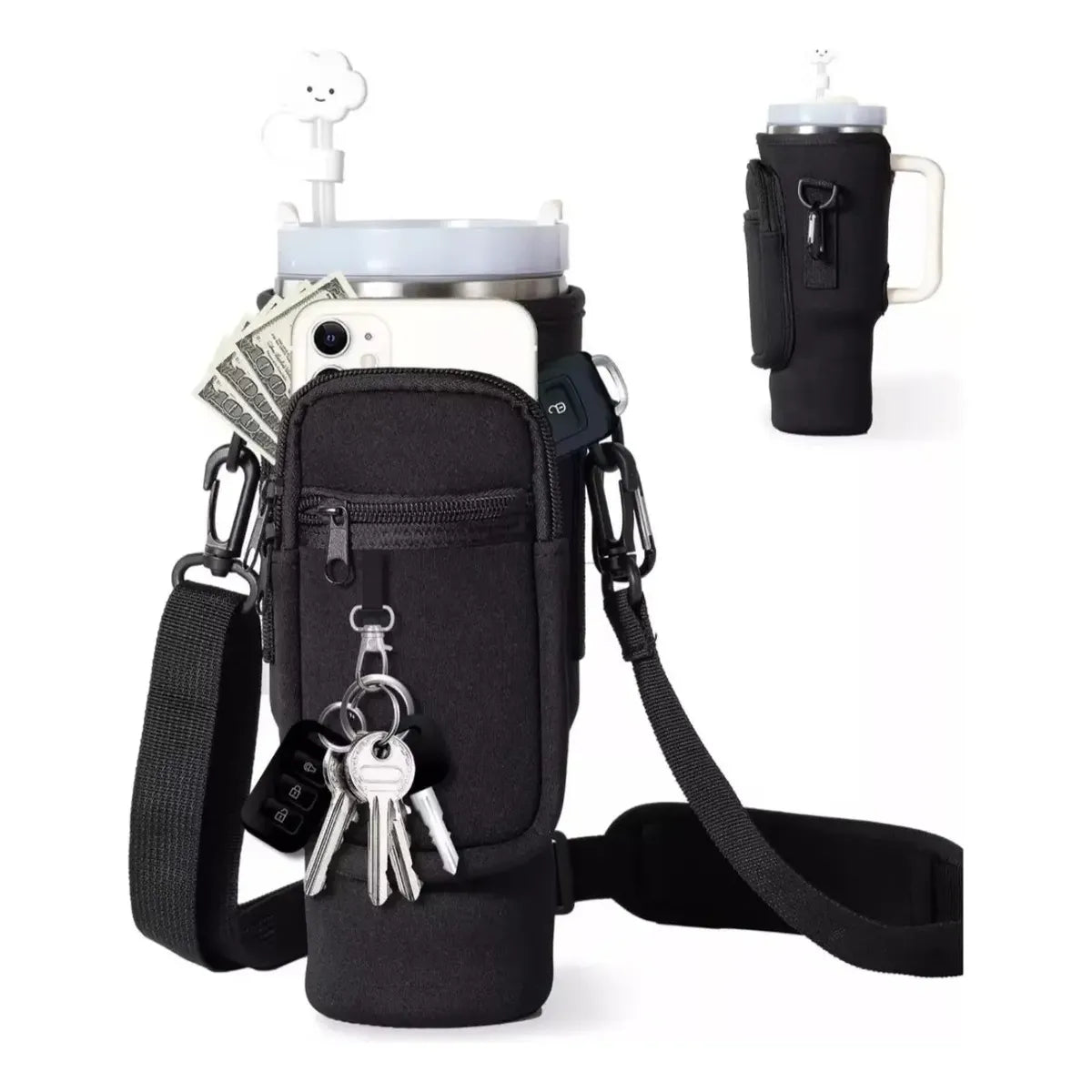 Funda Bolso Vaso Stanley Con Correa Neoprene + Tapas