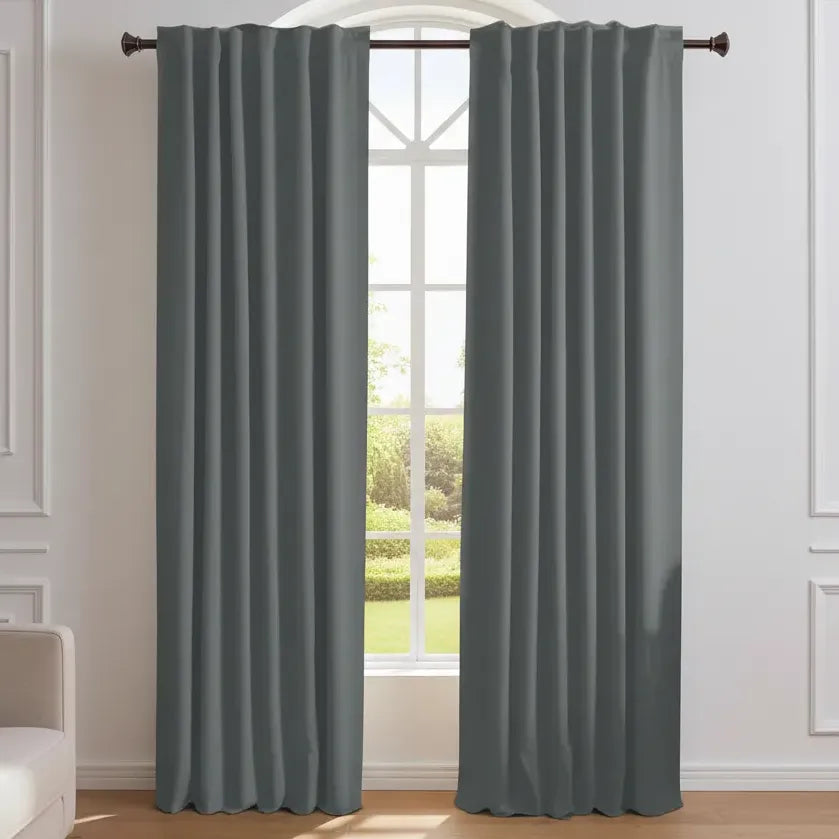 Juego De Cortinas Blackout Textil Presillas Ocultas !