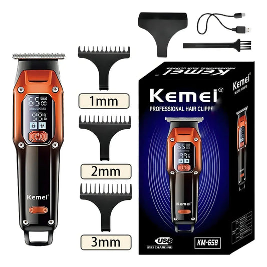 Cortadora de pelo Kemei KM-658 inalámbrica cuchillas autoafilables