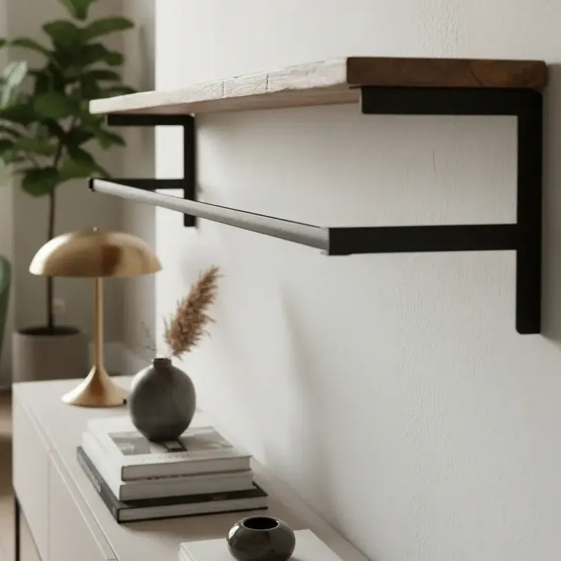 Estante Perchero De Hierro Y Madera - Diseño Industrial