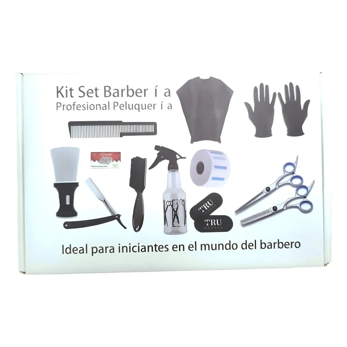 Kit Profesional Barbería Peluquería 12 Piezas Tijeras Navajas 6"