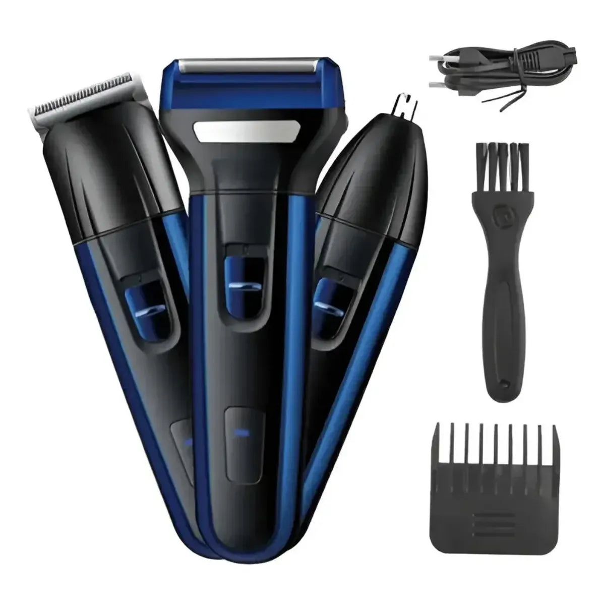 Afeitadora y cortadora de pelo 7213USB azul oscuro y negra