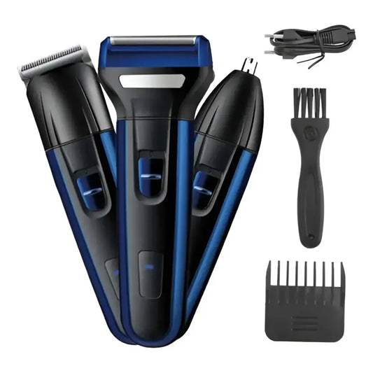 Afeitadora y cortadora de pelo 7213USB azul oscuro y negra