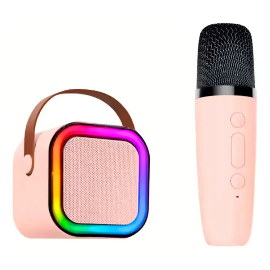 Parlante Karaoke Led Rgb Portatil + 1 Microfono Bluetooth