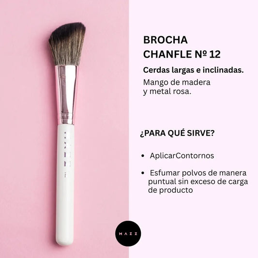 Brocha Contorno Mazz Make Up Biselada Pelo Sintético Vegano
