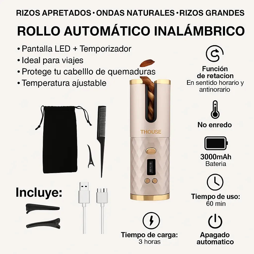 Rizadora Portatil Recargable Usb, Rizos Y Ondas