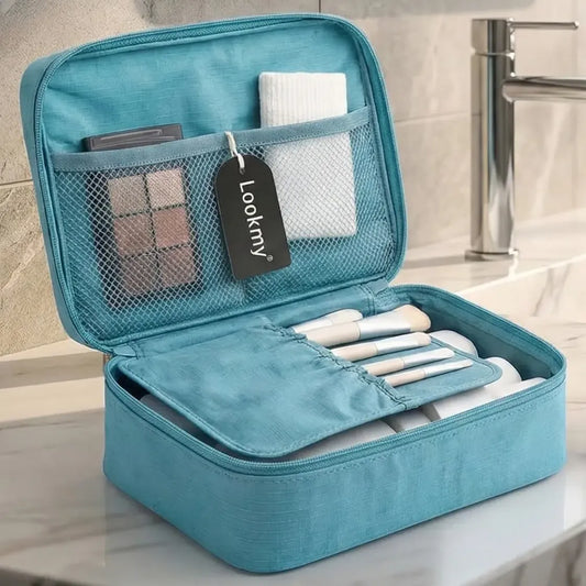 Neceser De Viaje Cosméticos Estampa negro Lookmy | Organizador maquillaje | Portacosmético Bolso Baño | Necessaire Lavable E Impermeable Para Valija Y Cartera Mujer | Neceser Valija Regalo