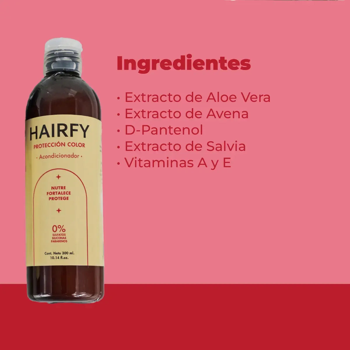 Acondicionador Protección Color Hairfy - para Cabello Teñido, Sin Sulfatos, Parabenos y Siliconas - 300ml