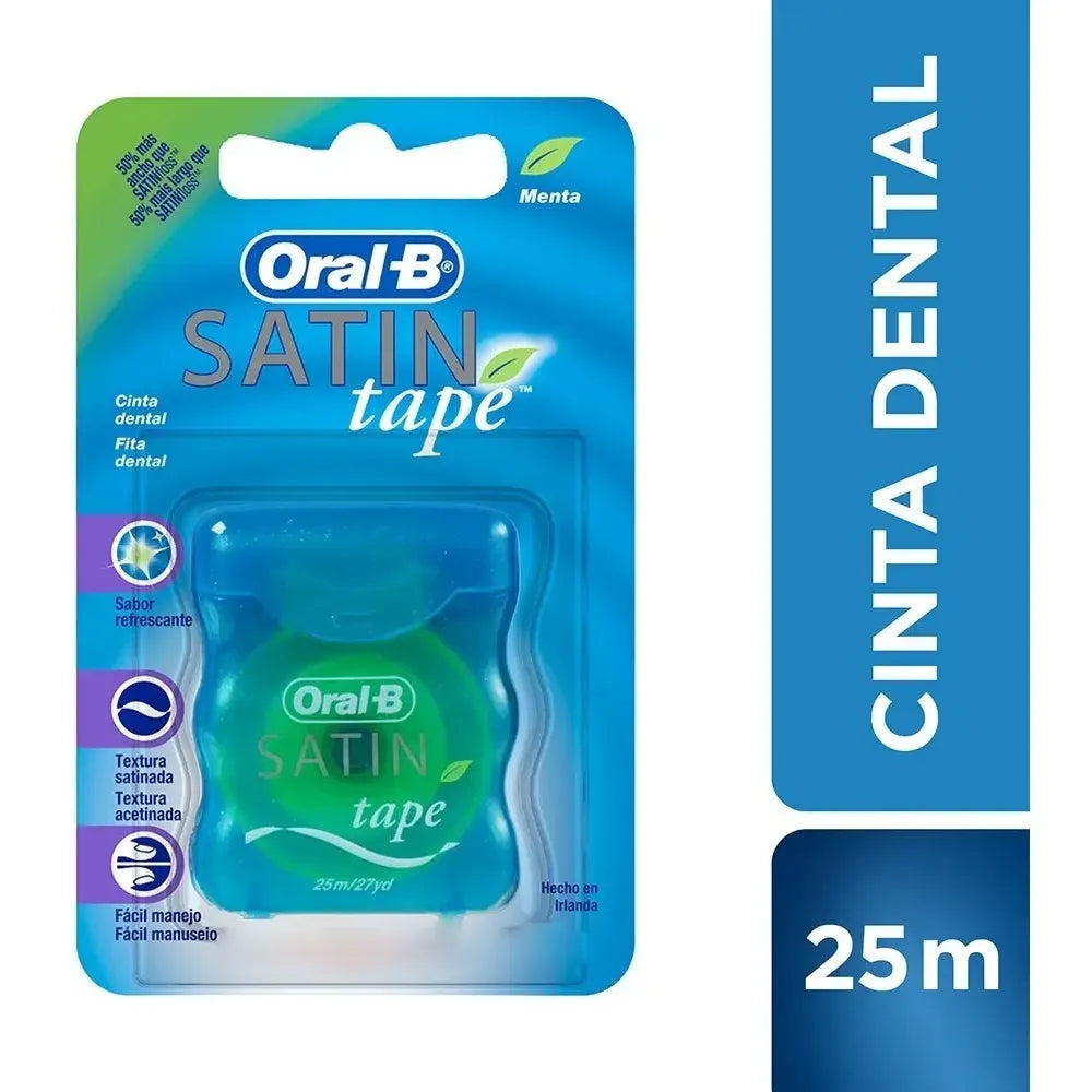 Hilo Dental Oral-b Satin Tape Menta 25 M Hilo Ancho y Plano