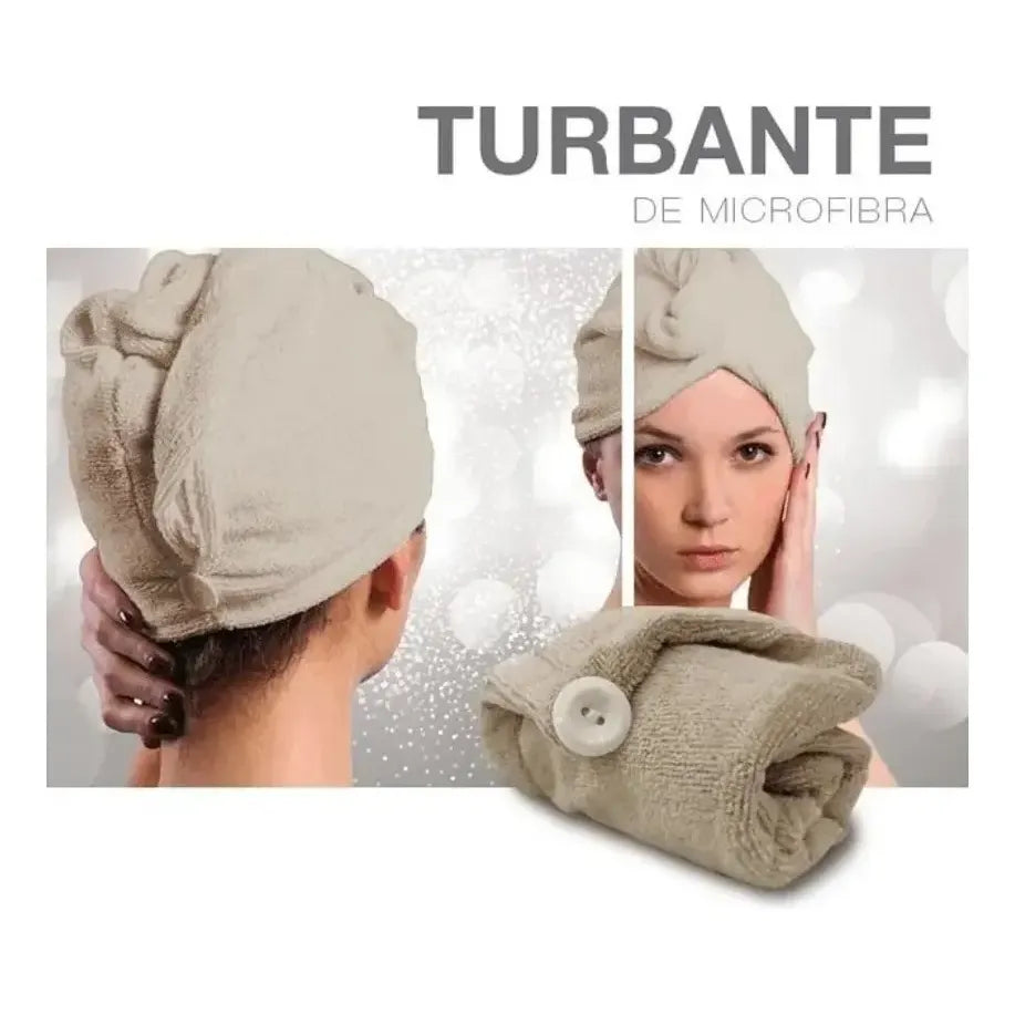 Toalla Turbante Para Cabeza Microfibra Secado Rapido