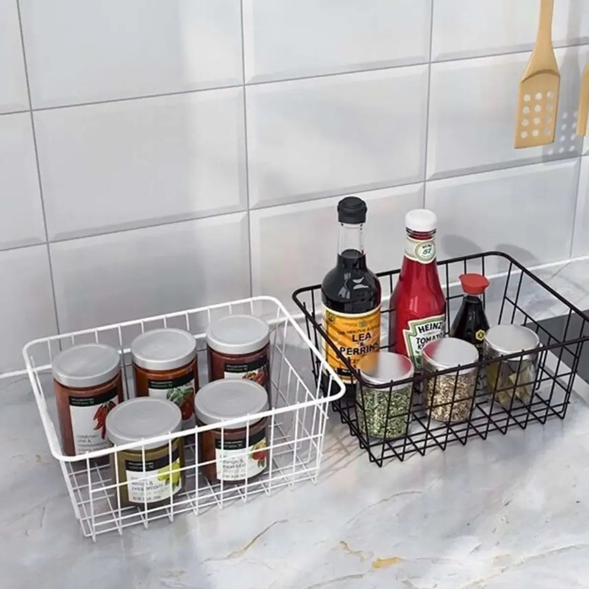 Organizador Canasto Cesto Alacena Mesada Cocina Baño Metal