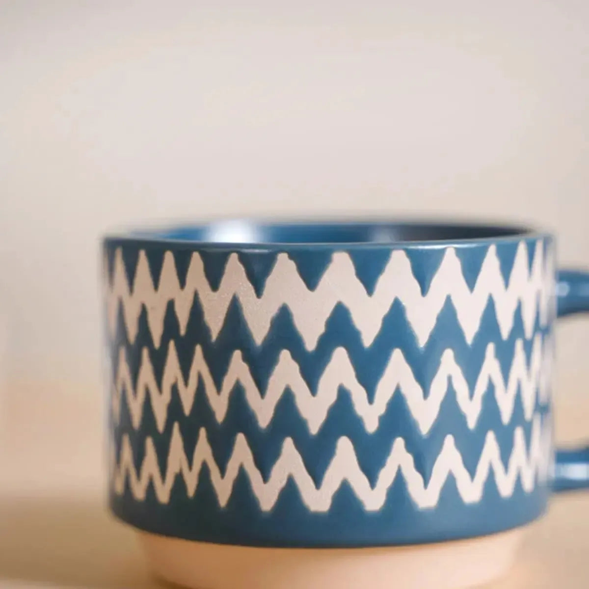 X4 Tazas De Cerámica Para Café Té Color Azul
